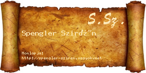 Spengler Szirén névjegykártya